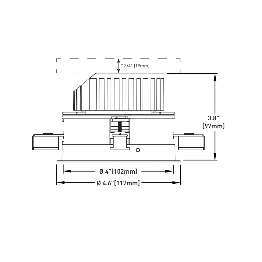 Lucifer F4S-FE-2 MicroFlange Fraxion Recessed LED Downlight Suitable for Wet Location