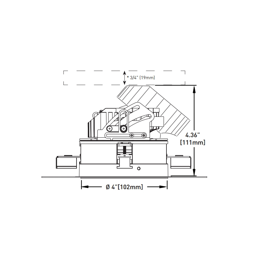 Lucifer F4S-AE-1-00 Fraxion Trimless Square Ajustable Recessed LED Downlight