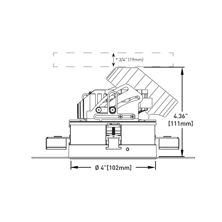 Lucifer F4S-AE-2-00 Ajustable Trimless Fraxion Recessed LED Downlight Suitable for Wet Location
