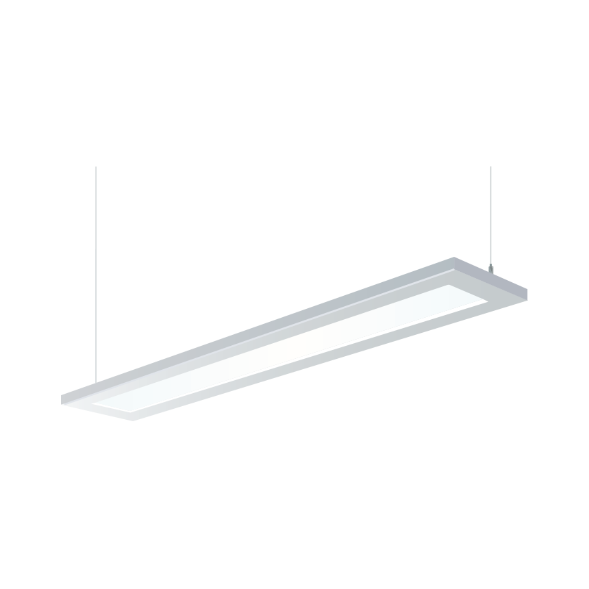 H.E. Williams FP2-8 Beveled Luminous Flat Panel Fluorescent Suspended Light Fixture - 8 FT