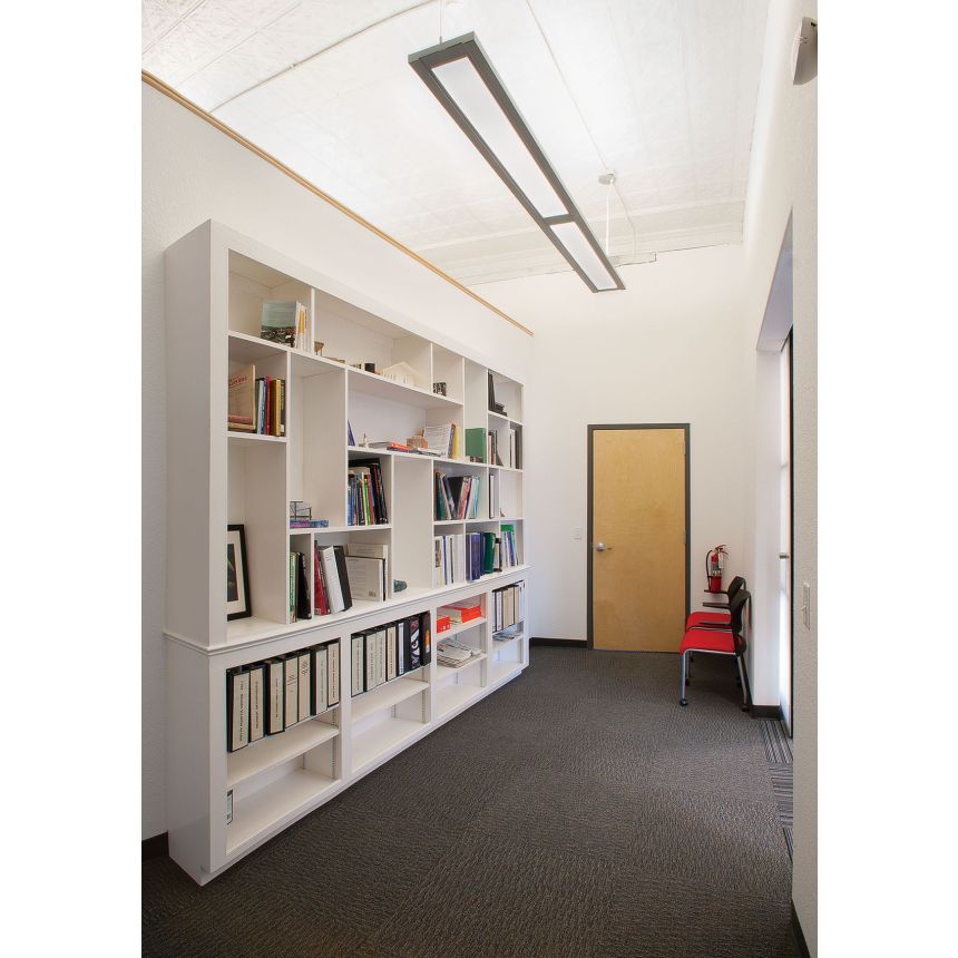 H. E. Williams FP2 Beveled T5 Fluorescent Flat Panel 4 Foot Architectural Linear Pendant Light Fixture - White