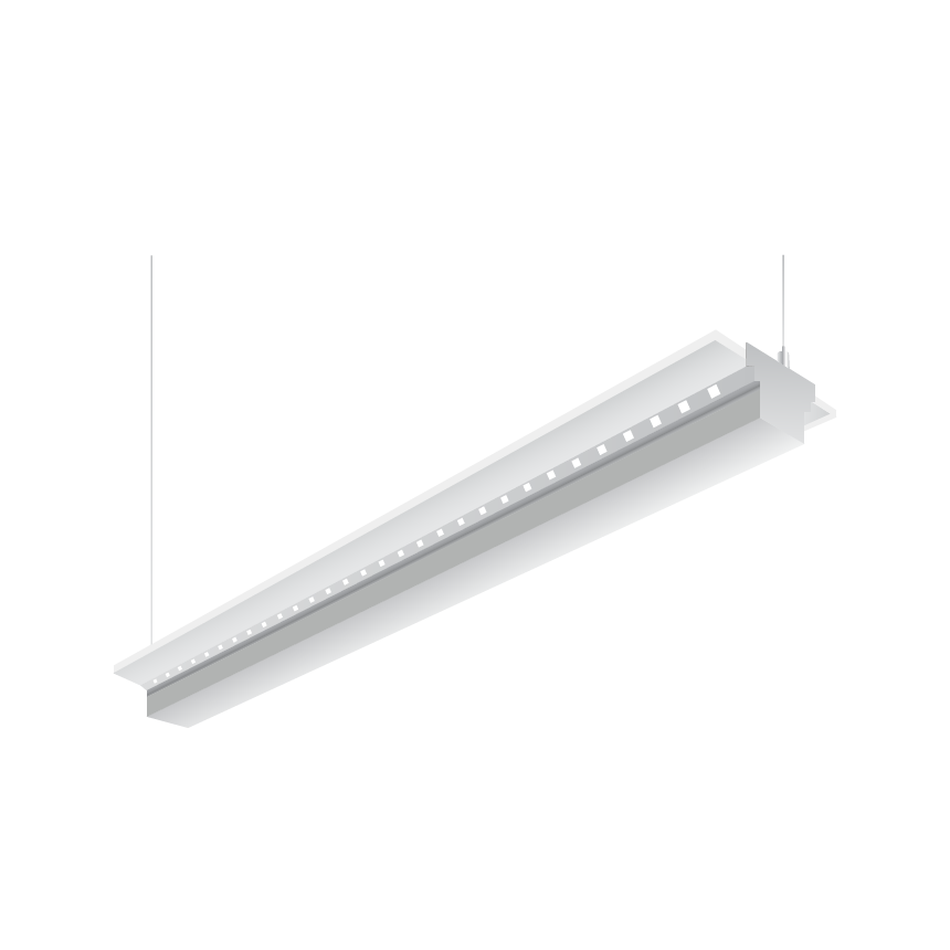 HE Williams SIA2 Square LED 8 Foot Architectural Linear Pendant Light Fixture - White