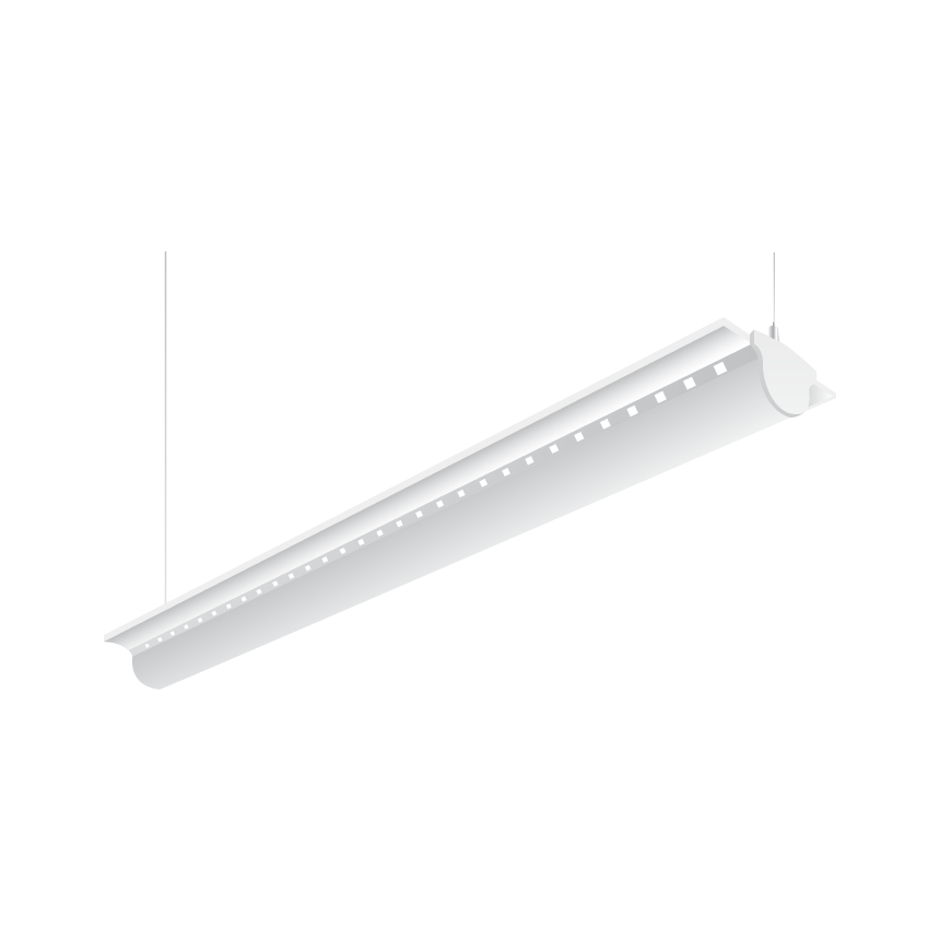 HE Williams SIA2 Round LED 8 Foot Architectural Linear Pendant Light Fixture - White