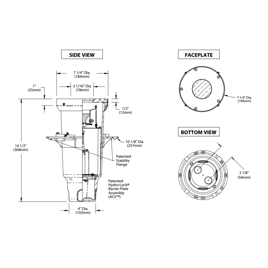 BK Lighting HP2-LED-RD Deep Housing Recessed In Grade Well Light