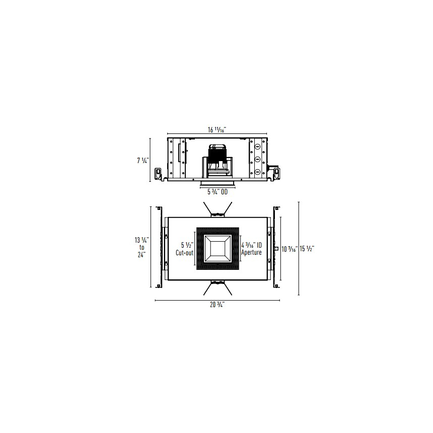 Intense Lighting IL-DSTL STLD302 Reflector with Regressed Lens LED Downlight Square Light + Trimless + Housing