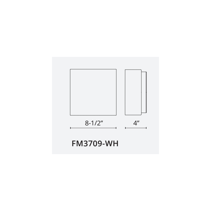 Kuzco LED 8-1/2 Inch Square Flush Mount Ceiling Fixture FM3709-WH