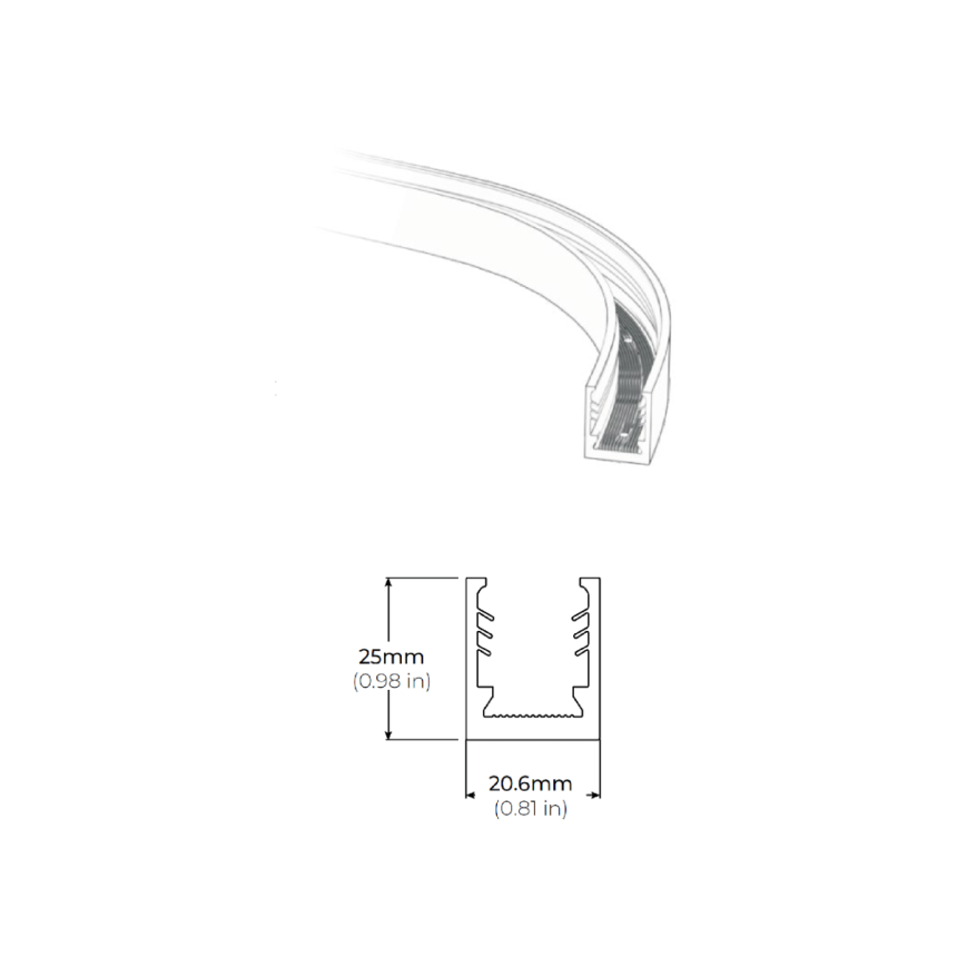 Flexible PVC Mounting Channel