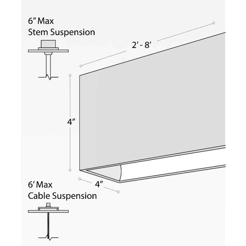Alcon 12100-44-CG-P, pendant light shown in black finish and with inner curved C-shaped reflector.