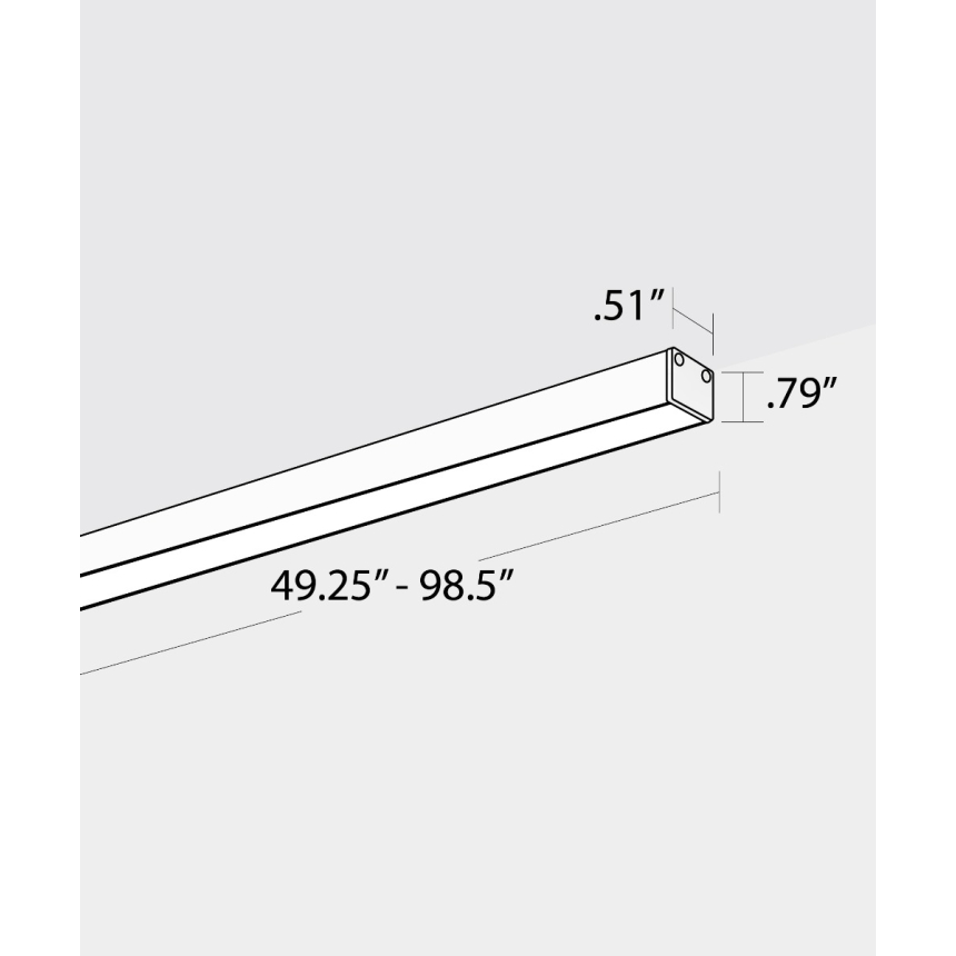The 12108 architectural strip light, shown in a white finish with a flush trimless lens.