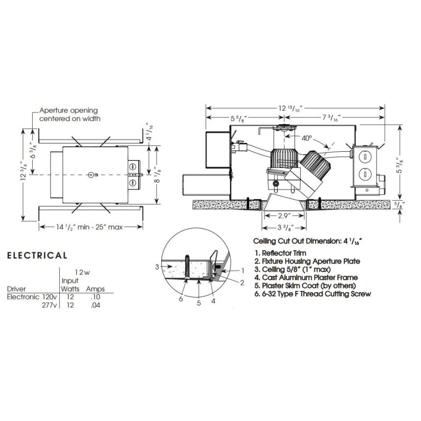 Evoke® E29SA-G2-TL 2.9" Square Adjustable Gen 2 Trimless LED 12 Watts