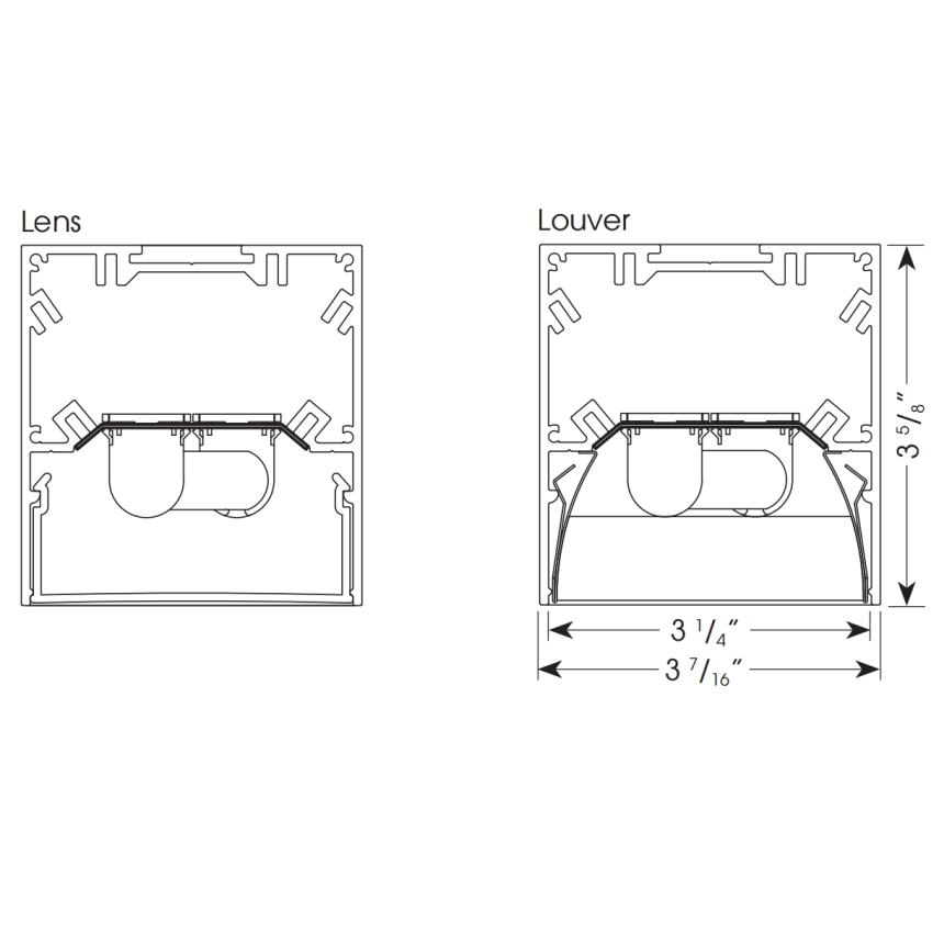 Amerlux LS35D Linea Square Direct T5 Fluorescent Fixture