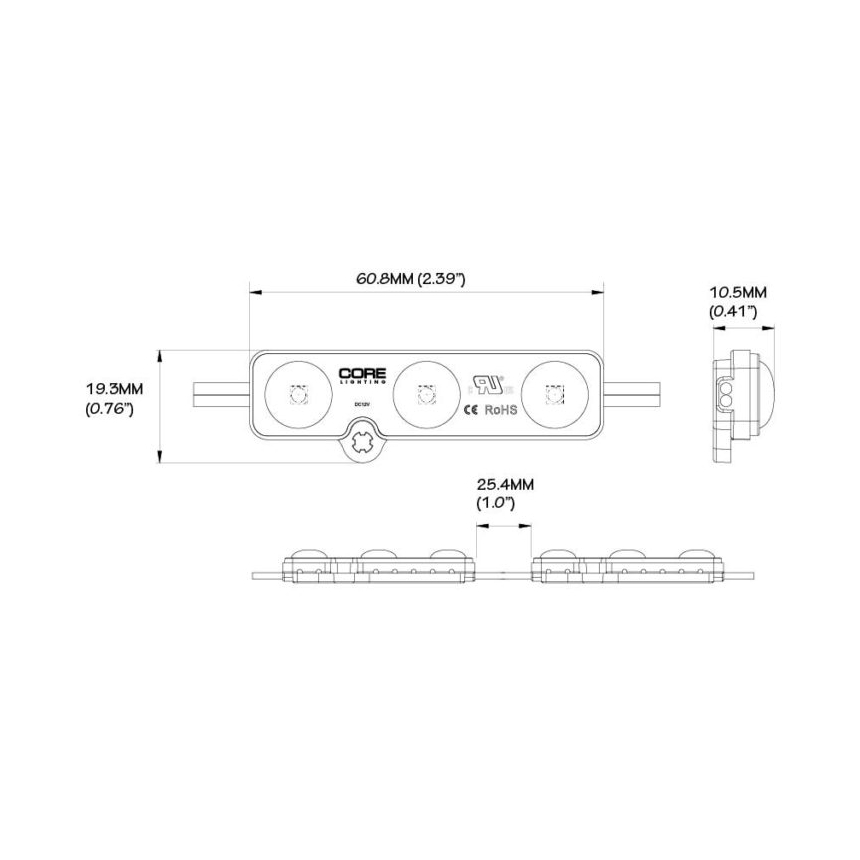 Core Lighting LSD-50 Outdoor/Indoor Flexible LED Module 1.1W/FT