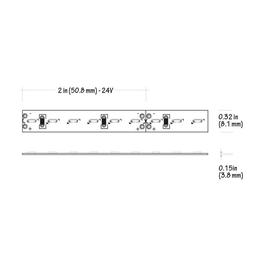Core Lighting LSM-30SE Indoor Side-Emitting LED Tape Light Section 3.0W/FT