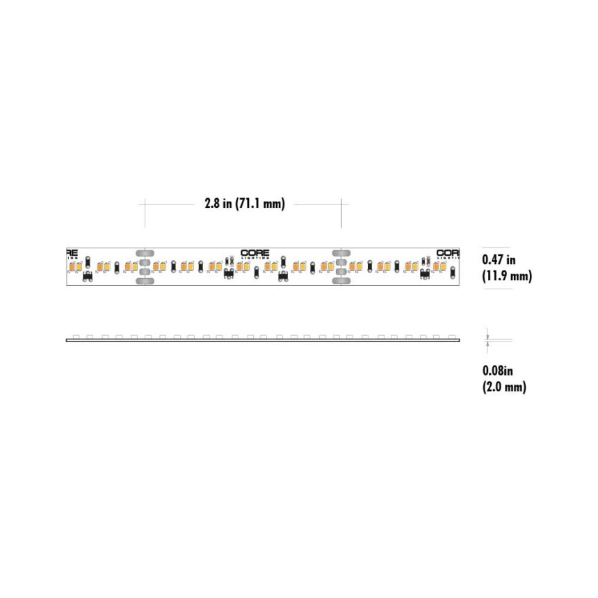 Core Lighting LSM-55WD Indoor Warm-Dim Flexible LED Strip 5.5W/FT