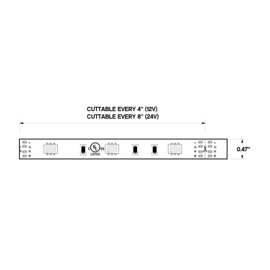 Core Lighting LSP-20RGB Color Changing LED Strip 2.2W/Ft
