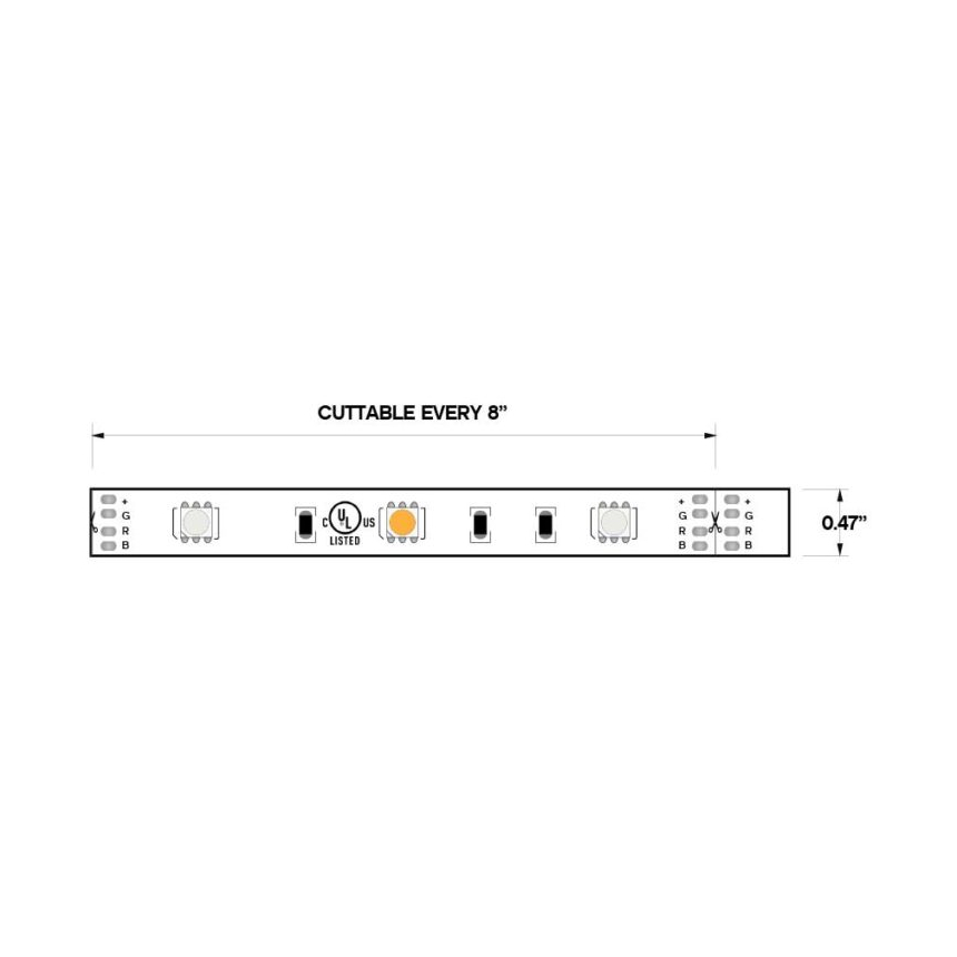Core Lighting LSP-50RGB+W Color Changing + White LED Strip 4.4W/Ft