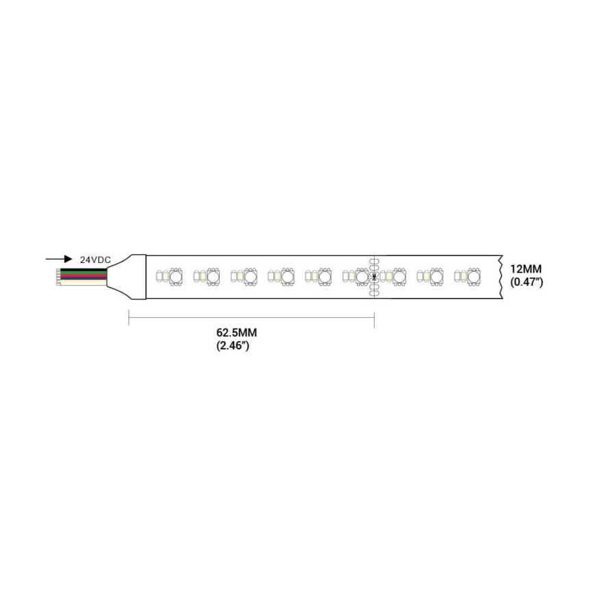 Core Lighting LSP-70RGB+WW Color Changing + Color Tuning LED Strip 4.4W/Ft