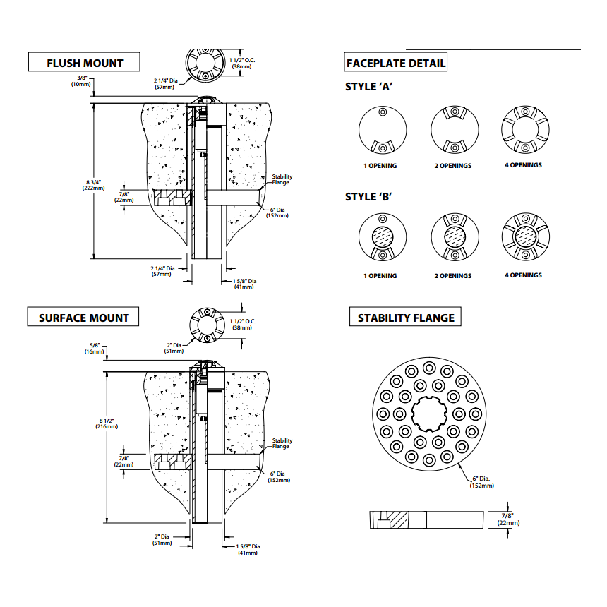 BK Lighting MD-LED MINI-MICRO DRIVESTAR Flush Mount Recessed In Grade LED Well Light