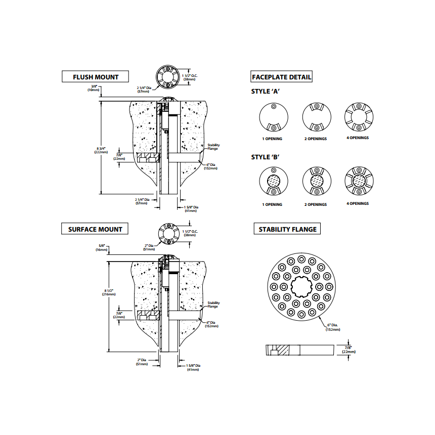 BK Lighting MD-LED MINI-MICRO DRIVESTAR Surface Mount Recessed In Grade Well Light