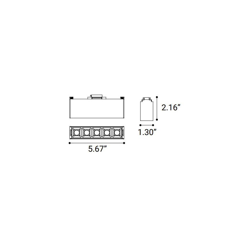 5-Cell Linear Multi-Cell Light Modular Track Component 