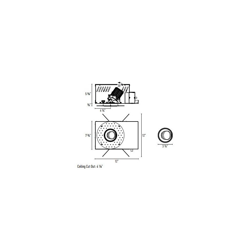 Intense Lighting MXT-RTLA300 Adjustable 3.5" MX LED Trimless Adjustable Recessed Light + Housing