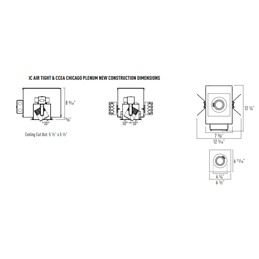 Intense Lighting MXFM1 MX Flush Mount LED Multiple 1 Light + Frame + Housing