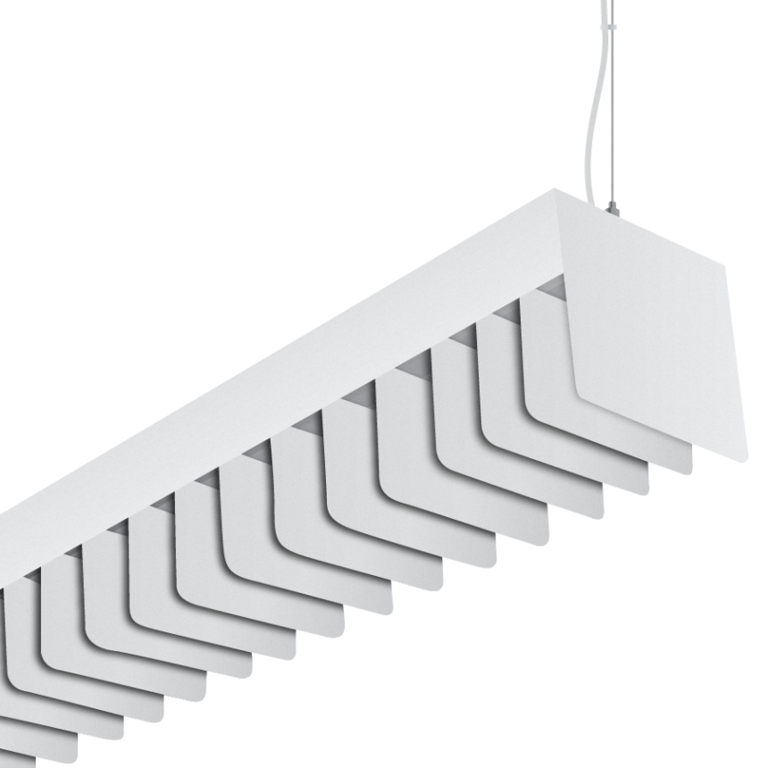 Alcon 6022-P-8 Fluorescent 8-Foot Pendant-Mount Louver Luminaire
