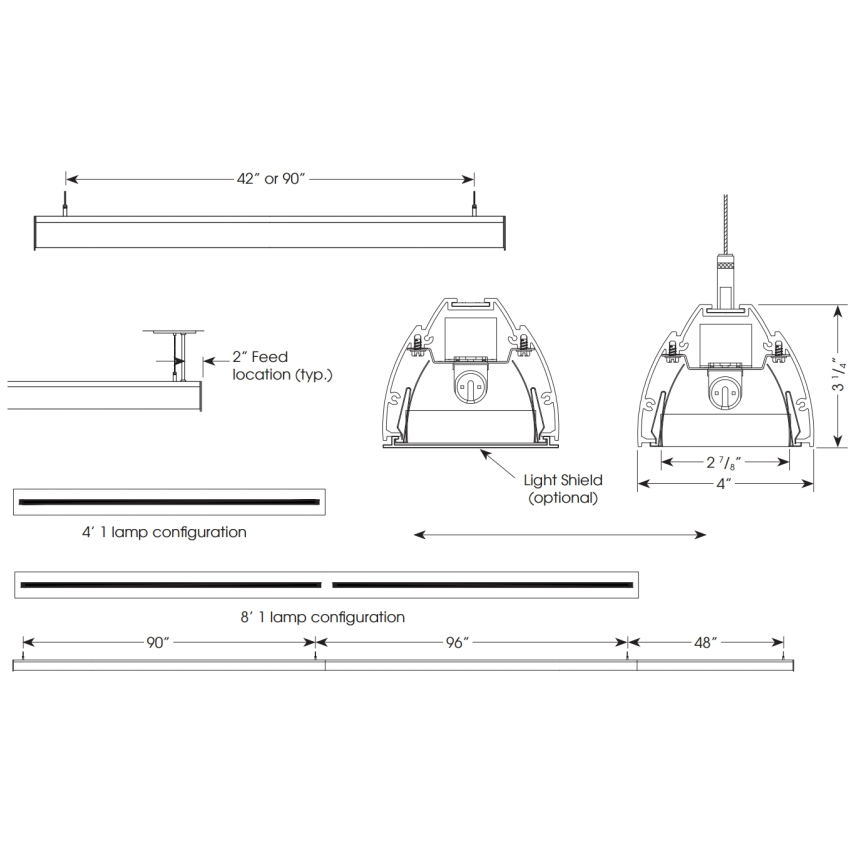 Amerlux PROF-LINEAR Profilo Linear Fluorescent Fixture