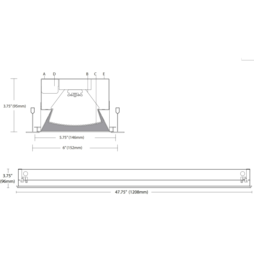 Cooper Class R6 4FT LED Linear Recessed Light Prismatic Lens Fixture
