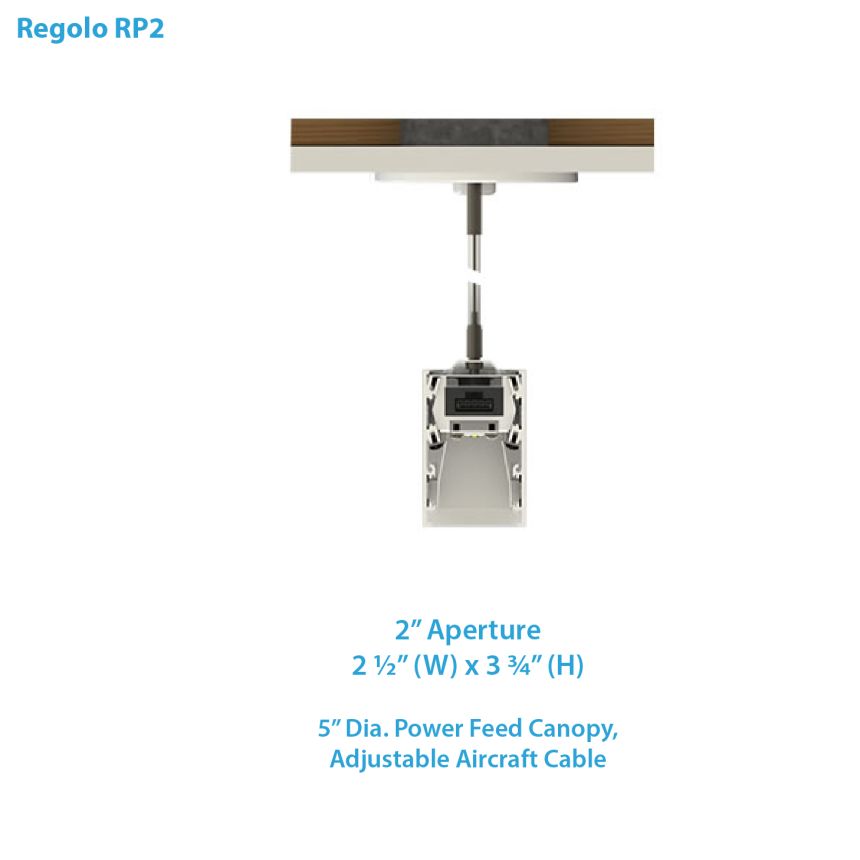 Nulite Lighting Regolo RP2-4B Bi-Directional Pendant Series LED 2 Inch Linear Suspended Light Fixture - Direct / Indirect