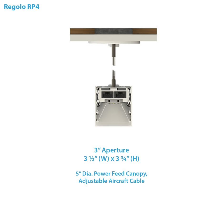 Nulite Lighting Regolo RP4-4U Pendant Uplight Series LED 4 Inch Linear Suspended Light Fixture - Direct / Indirect