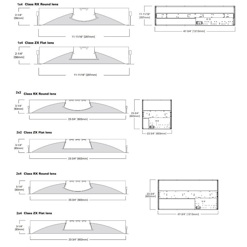 Corelite ZX Architectural LED Recessed Flat Lens Light Troffer