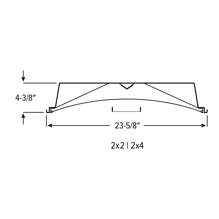 H.E. Williams AT3 Architectural LED Troffer - Straight Floating Center