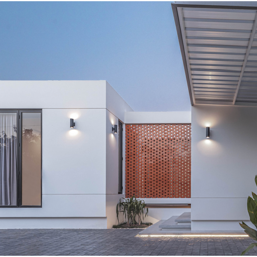 Cylinder LED uplight / downlight exterior wall lighting