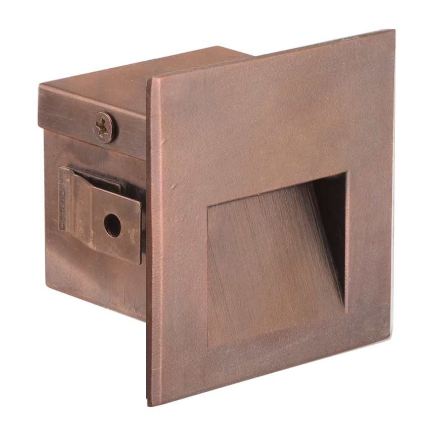 SPJ Lighting Forever Bright SPJ-MSL2 Outdoor 2 Watt LED Brass Recessed Step Light - Matte Bronze Finish