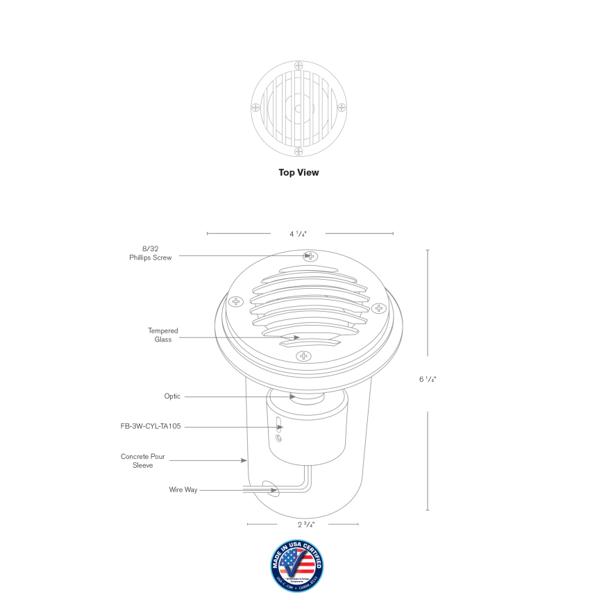 SPJ Lighting SPJ-MW1000-P-GR LED In-Ground Well Light Concrete Pour