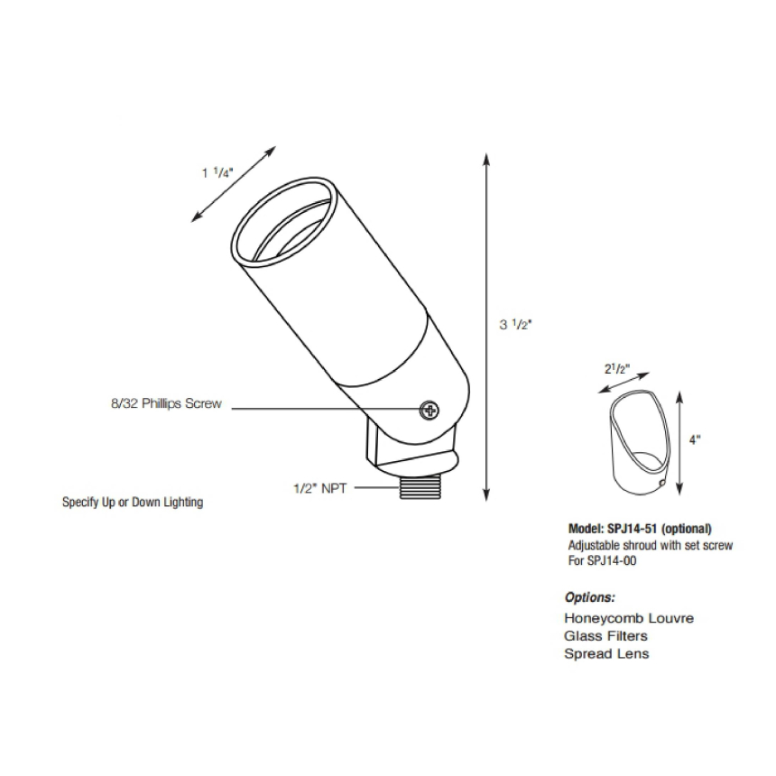 SPJ Lighting SPJ14-00 Mini Directional Light - Matte Bronze Finish