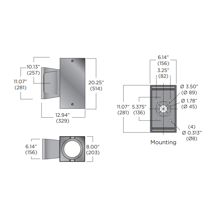 Luminis Syrios SQ802 Series 8" Square LED
