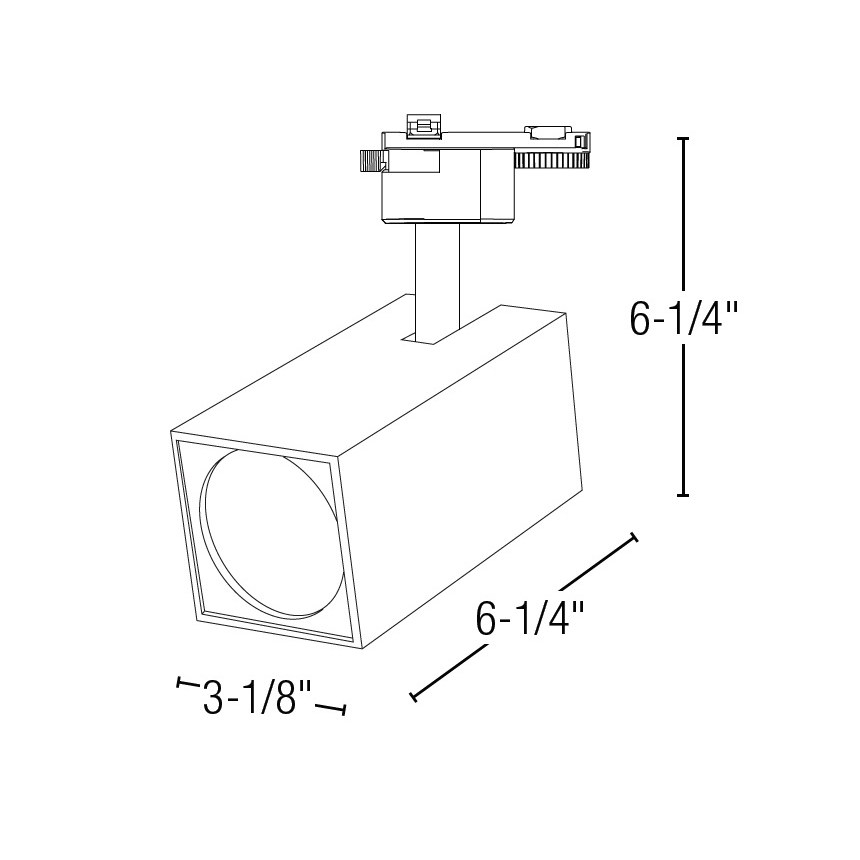 Alcon Lighting 13131 Cuboid Square Monopoint Architectural LED Track Light Fixture