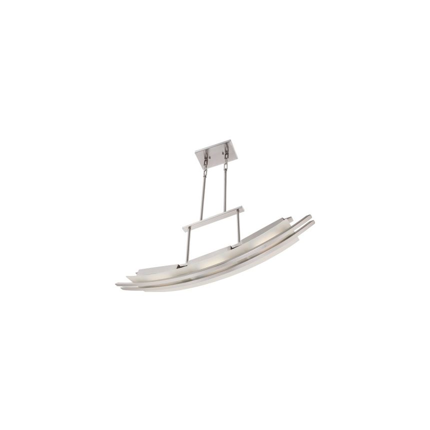 Nuvo Lighting Trax 62-133 LED Curved 3 Light 36 Inch Linear Suspended Pendant in Brushed Nickel Finish