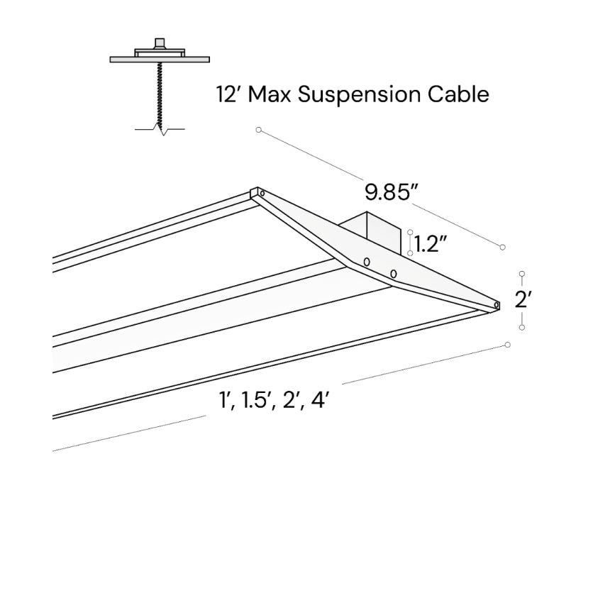 4-Foot Architectural LED Linear Suspension Light