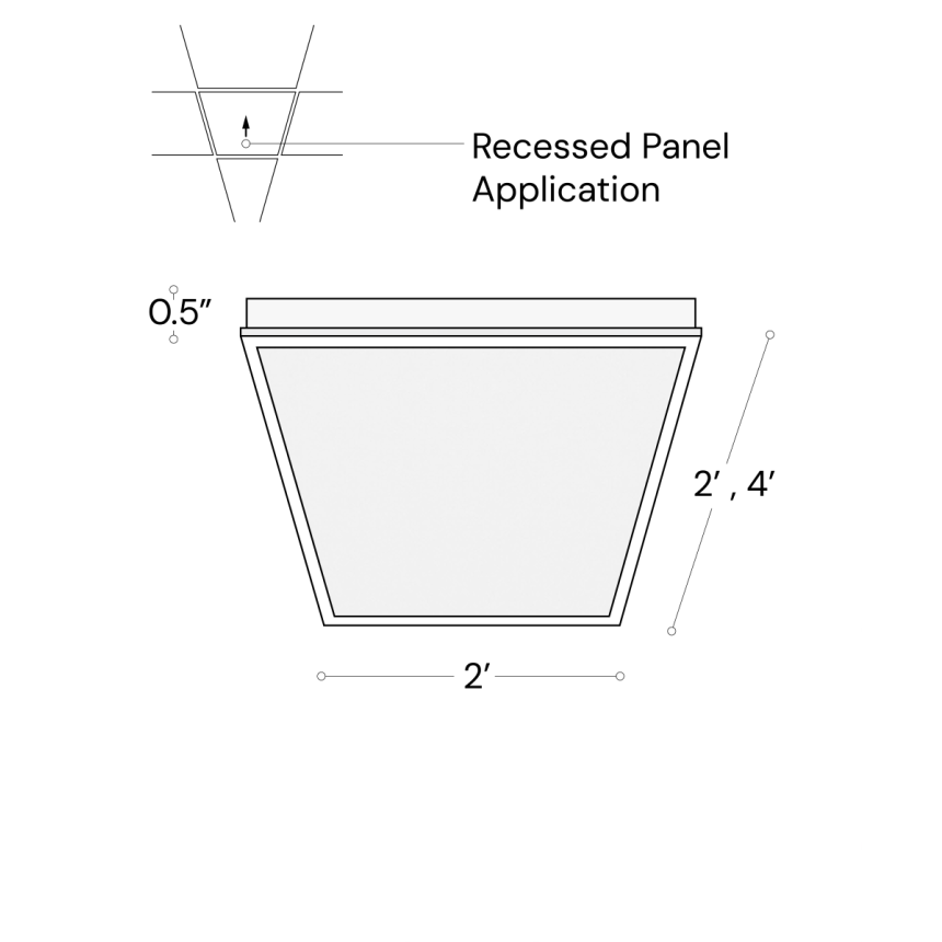 Alcon Lighting 14029-R LED Recessed Troffer Panel slim edge lit LED light with a matching acoustic finish.