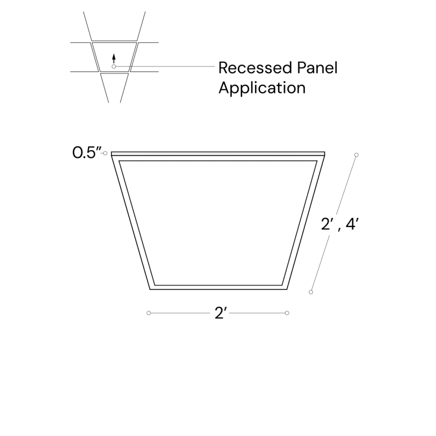 Alcon Lighting 14029-R LED Recessed Troffer Panel slim edge lit LED light with a matching acoustic finish.