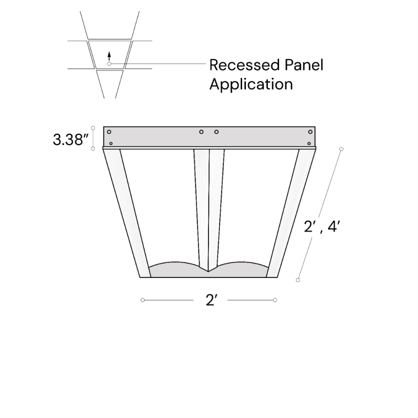 Contemporary Recessed Volumetric LED Troffer Light