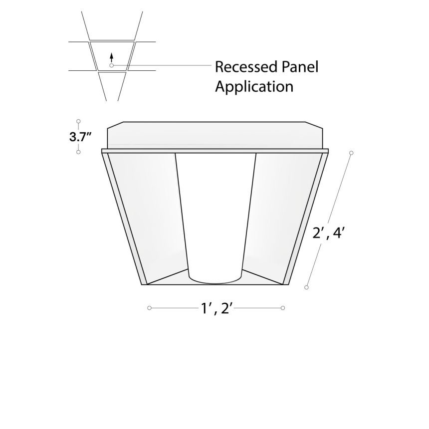 Alcon Lighting 24000-R LED 
recessed troffer panel light with a white finish.