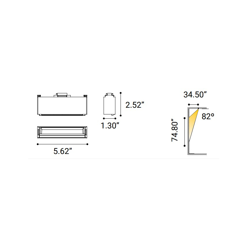 Wall Wash Linear Light Modular Track Component
