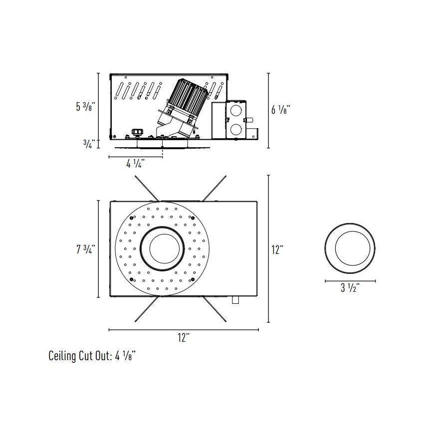 Intense Lighting MXT-RTLW300 3.5" MX LED Wall Wash Round Recessed Light + Trim + Housing