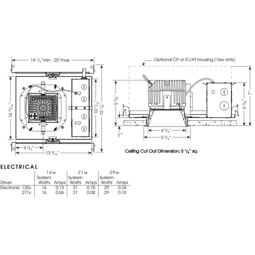 Evoke®  E475SD-A15 4.75" Square Downlight LED