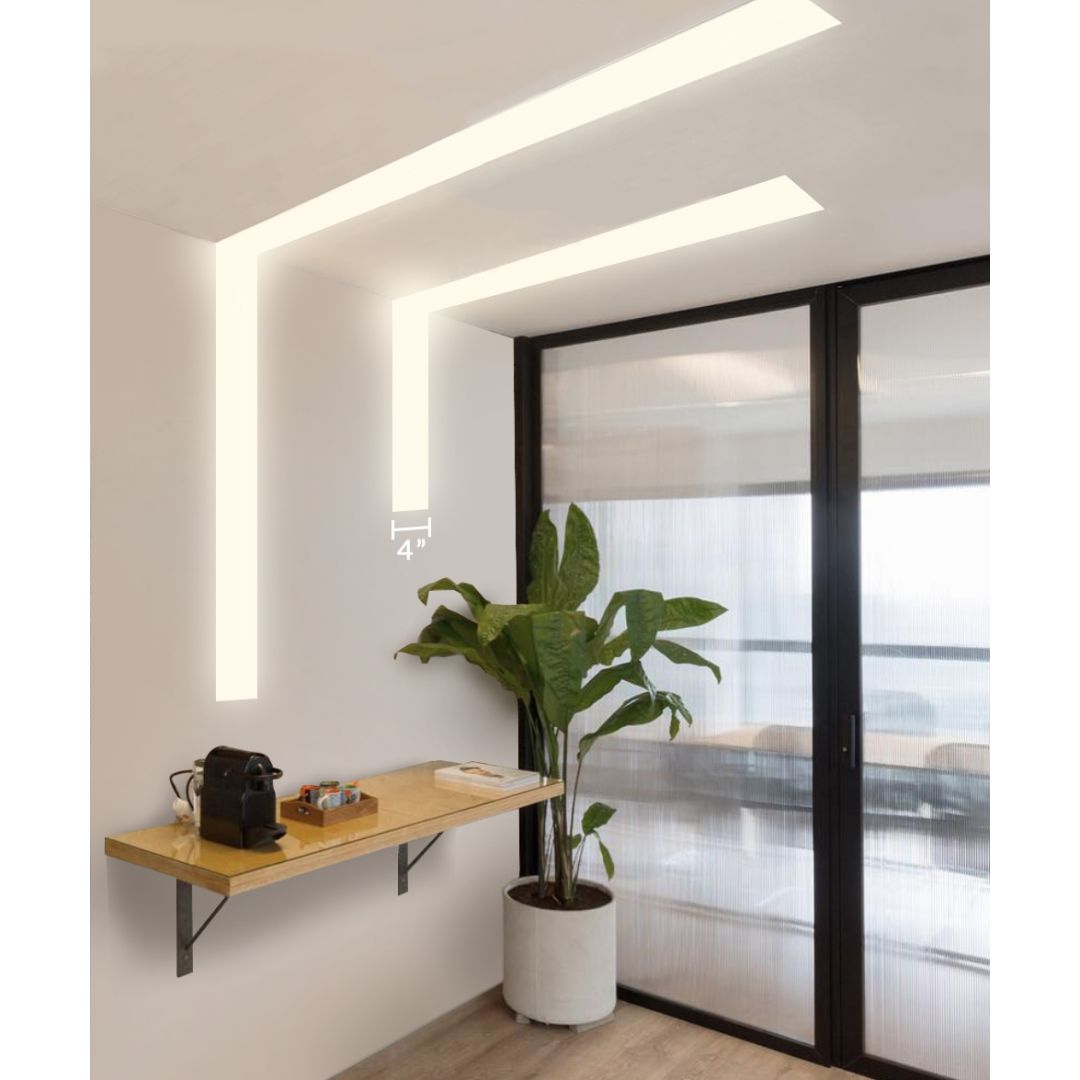 Deqenereret Rejse overvældende 4" Ceiling-to-Wall Recessed LED Strip Light – Alcon Lighting 12100-40-R-CW