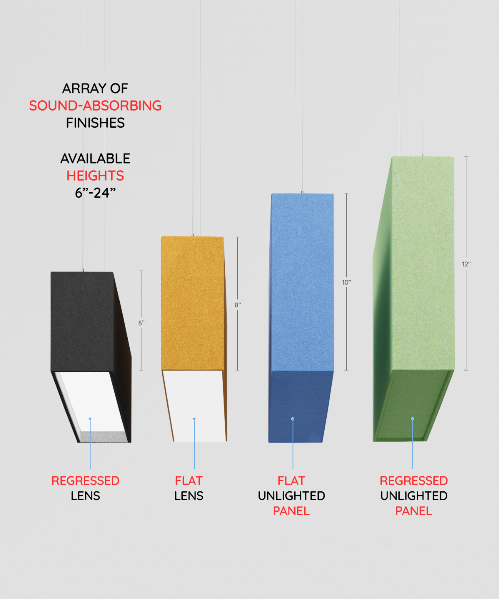 Alcon 12101-20-P Linear LED Pendant Light With Sound Absorbing